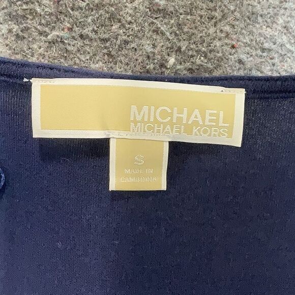 Michael Michael Kors Blue Chiffon Layered Sleeveless Blouse Top size small - Picture 6 of 9